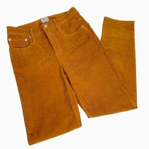 J. Crew straight leg high rise corduroy pants light cappuccino camel tan size 26